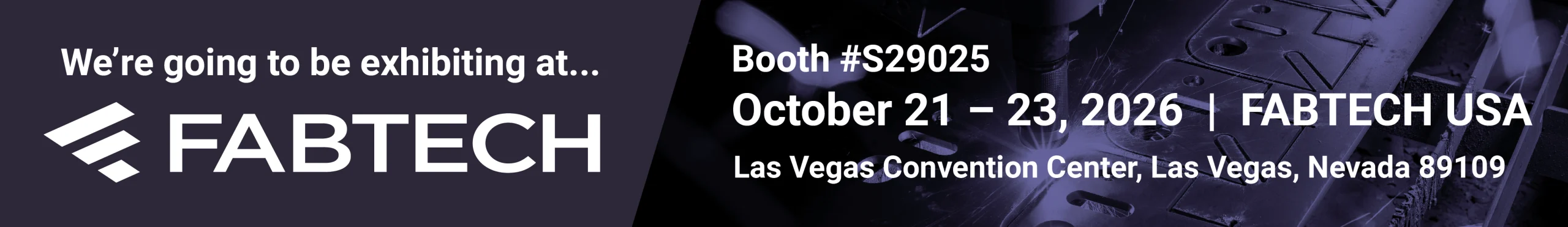Fabtech USA 2026 Las Vegas Nevada web banner with date and location
