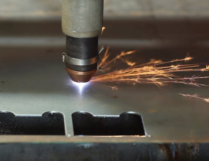 1,5 mm stål ampere, skuren på skärbord Swift-Cut CNC skärbord