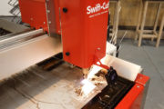 Swift-Cut Pro 1.5mm CNC cutting table cutting metal with sparks
