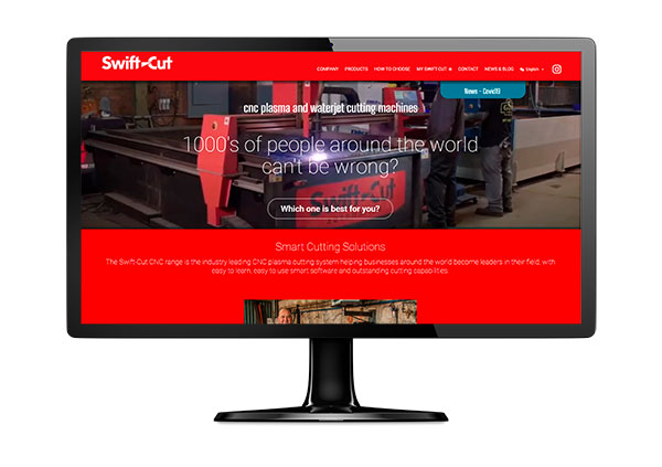 new website on computer monitor