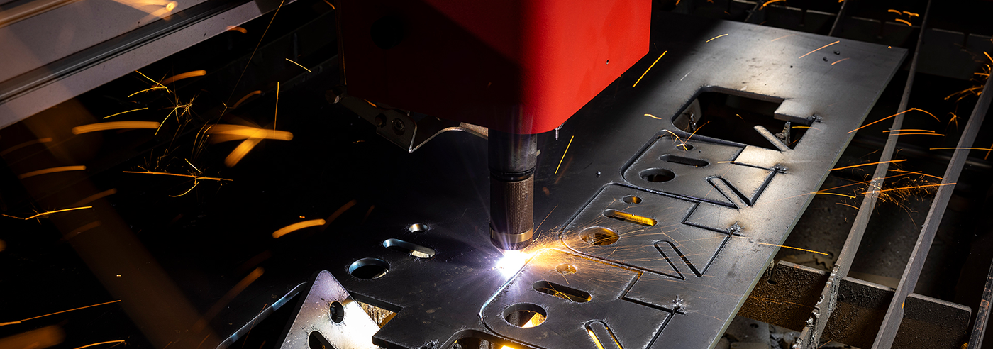 Swift-Cut Pro CNC plasma table close up of torch cutting metal