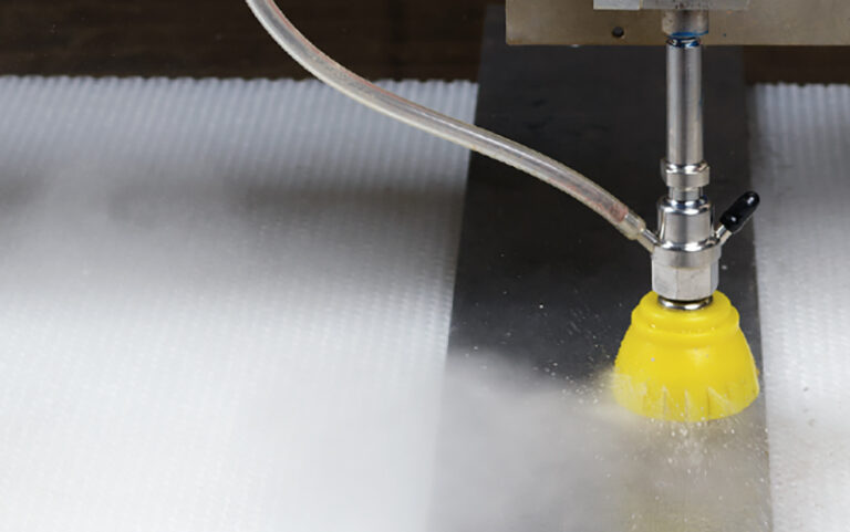 Swift-Jet Waterjet Pro cutting table closeup of head