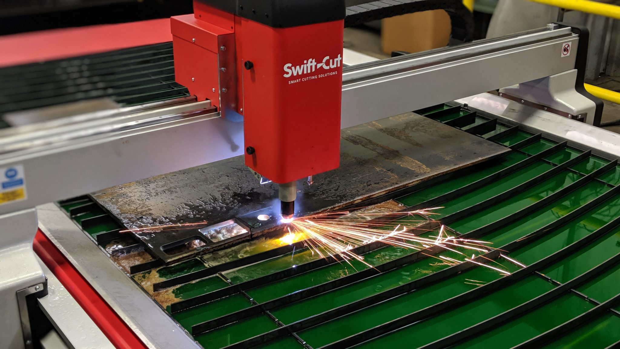 Swift-Cut Water Table CNC Plasma up close in action