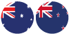 Iconos de las banderas de Australia y Nueva Zelanda