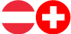 Ikoner för Schweiz och Österrikes flaggor