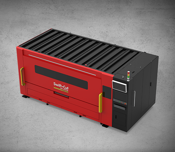 Vista superior de la máquina láser de fibra CNC Swift-Laser Pro, en sus versiones de 3 kW y 6 kW