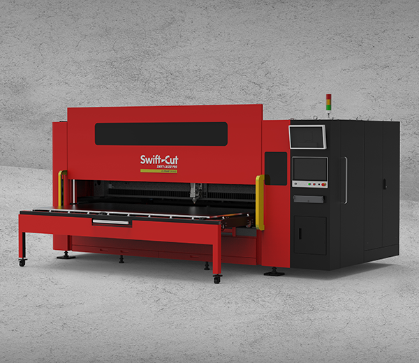Máquina láser de fibra CNC Swift-Laser Pro con plataforma de corte extraíble abierta
