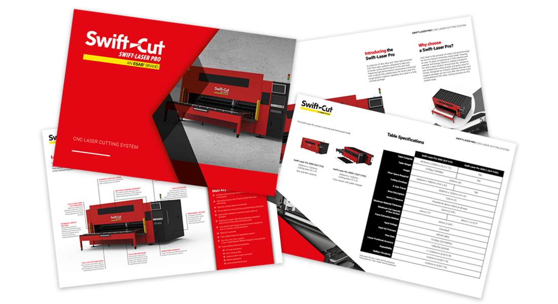 Nuevo folleto de la máquina de láser de fibra CNC Swift-Laser Pro
